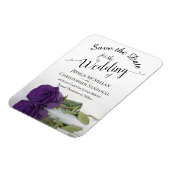 Magnet Flexible Refléter Purple Rose Chic Wedding Enregistrer la d (Côté Gauche)