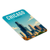 Magnet Flexible Reflets de l'horizon de Chicago (Côté Droit)