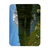 Magnet Flexible Réflexion du lac Rainier avec Fleurs sauvages (Vertical)