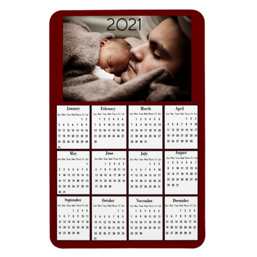 Magnet Flexible Réfrigérateur Mini Calendrier 2021 (Vertical)
