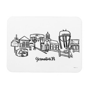 Magnet Flexible Réfrigérateur numérique Germantown Skyline Magn
