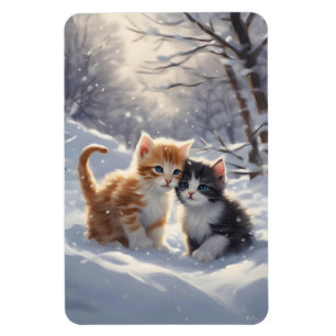 Magnet Flexible Réfrigérateur Orange Tabby Grey et White Cats