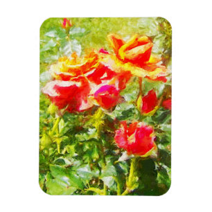 Magnet Flexible Réfrigérateur - Roses orange