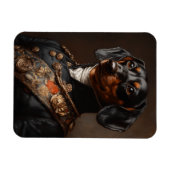 Magnet Flexible Regal Dachshund en uniforme militaire napoléonien (Horizontal)