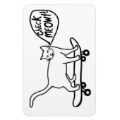 Magnet Flexible Regarde Meowt ! Skateboard Kitty Cat (Vertical)