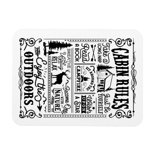 Magnet Flexible Règles cabines noir et blanc (Horizontal)