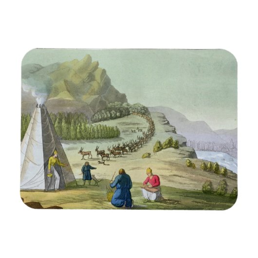 Magnet Flexible Reindeer d'élevage, Laponie, assiette 47 de 'Le Co (Horizontal)