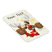 Magnet Flexible Reindeer Drunk Funny Caractère de Noël (Côté Droit)