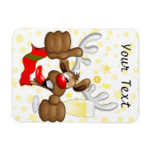 Magnet Flexible Reindeer Drunk Funny Caractère de Noël (Horizontal)
