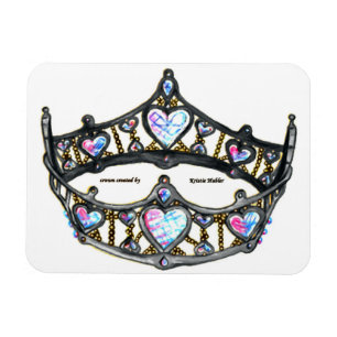 Magnet Flexible Reine des Coeurs Argent Couronne Tiara Aimant blan