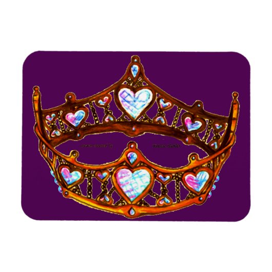 Magnet Flexible Reine des Coeurs Or chaud Couronne Tiara royal vio (Horizontal)