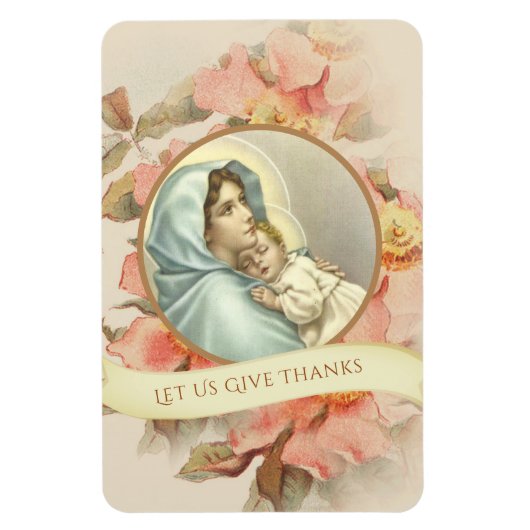 Magnet Flexible Religieux Catholique Vierge Marie Bébé Jésus (Vertical)