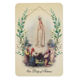 Magnet Flexible Religieux Notre-Dame de Fatima Catholique Vintage