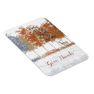 Magnet Flexible Remerciez Thanksgiving Trees et Lone Deer