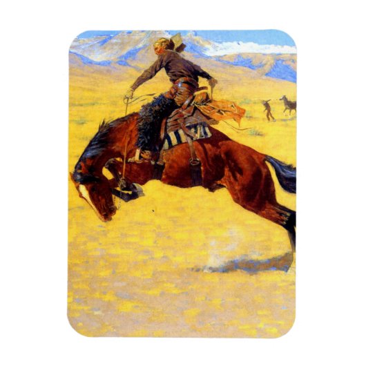 Magnet Flexible Remington Old West Horse et Cowboy (Vertical)