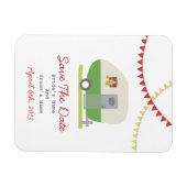 Magnet Flexible Remorque Green Retro Enregistrer La Date (Horizontal)