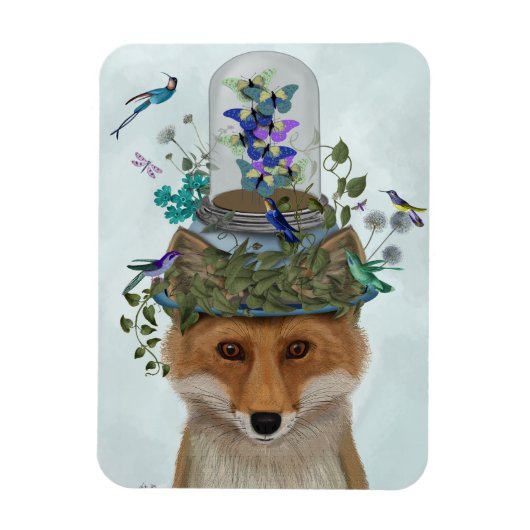 Magnet Flexible Renard avec papillon Bell Jar (Vertical)