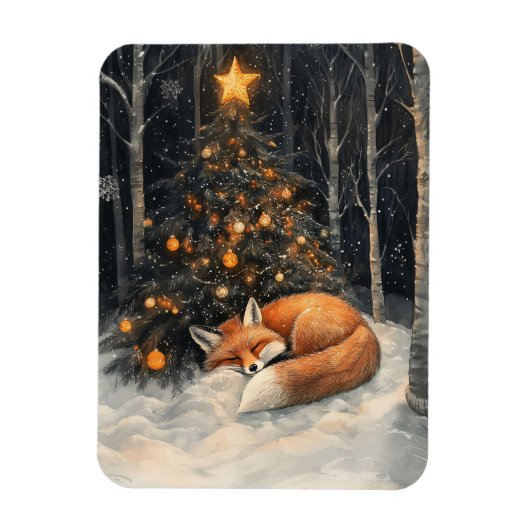 Magnet Flexible Renard couché Whimsical Rustique Noël flexible (Vertical)