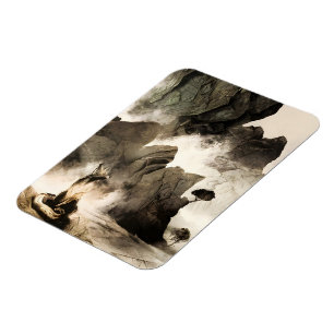 Magnet Flexible Renard mystique printanier Montagne embrumée Minim