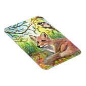 Magnet Flexible Renard Reposé Avec Bruant (Côté Droit)