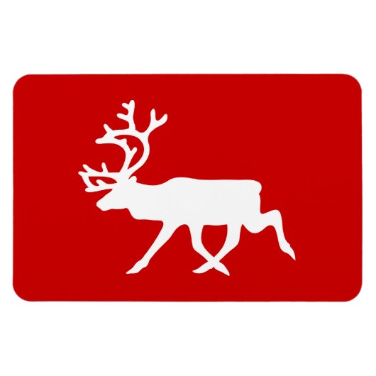Magnet Flexible Rennes blanches / Silhouette caribou (Horizontal)