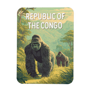 Magnet Flexible République du Congo Illustration Voyage Art