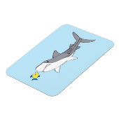 Magnet Flexible requin tigre grincheux et poisson jaune mignon (Côté Gauche)