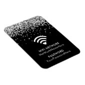 Magnet Flexible Réseau WiFi noir Parties scintillant argent et mot (Côté Droit)