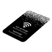 Magnet Flexible Réseau WiFi noir Parties scintillant argent et mot (Côté Gauche)