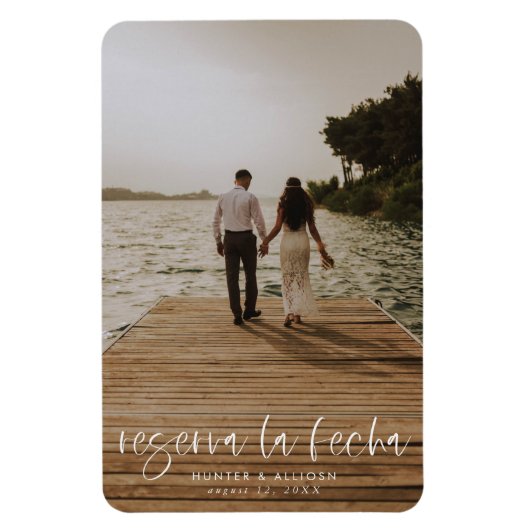 Magnet Flexible Reserva La Fecha Modern Photo Invitation (Vertical)
