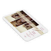 Magnet Flexible Reserva La Fecha Simple Élégant Script 3 Photos Co (Côté Droit)