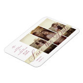 Magnet Flexible Reserva La Fecha Simple Élégant Script 3 Photos Co (Côté Gauche)