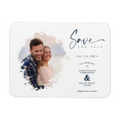 Magnet Flexible Réserves La Fecha Moderne Grunge Effet Encre Photo (Horizontal)