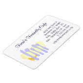 Magnet Flexible Restaurant Carte de visite Blue Yellow Custom Magn (Côté Gauche)