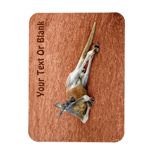 Magnet Flexible Resting Red Kangaroo Buck (Vertical)