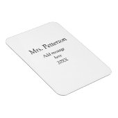 Magnet Flexible Retour à l'école professeur appréciation ajouter c (Côté Droit)