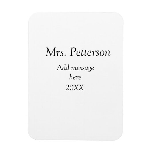 Magnet Flexible Retour à l'école professeur appréciation ajouter c (Vertical)