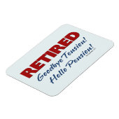 Magnet Flexible Retraité : Adieu Tension Bonjour Pension | Bleu (Côté Gauche)