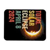 Magnet Flexible Retro 2024 Total Éclipse Solaire 8 avril (Horizontal)