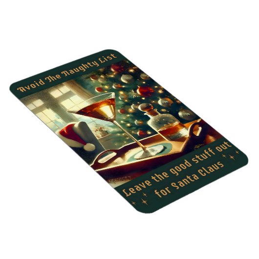 Magnet Flexible Retro 50s Avoid The Naughty List Christmas Martini (Côté Droit)