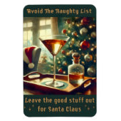 Magnet Flexible Retro 50s Avoid The Naughty List Christmas Martini (Vertical)