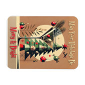 Magnet Flexible Retro 50s Jet Set Martini de Noël arbre (Horizontal)
