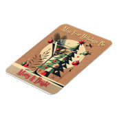 Magnet Flexible Retro 50s Jet Set Martini de Noël arbre (Côté Gauche)
