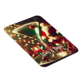 Magnet Flexible Retro 50s Santa Christmas Green Martini (Côté Droit)