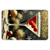 Magnet Flexible Retro 50s Triple Cranberry Christmas Martini (Horizontal)