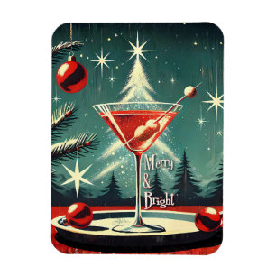 Magnet Flexible Retro années 50 Flurry Christmas Tree Martini