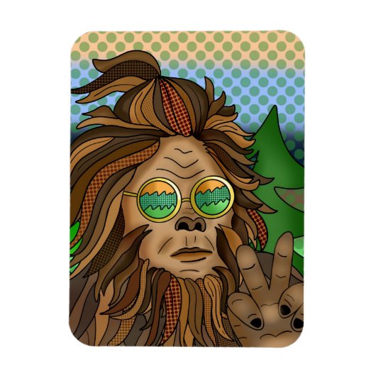 Magnet Flexible Retro Bigfoot | Pop Art Sasquatch (Vertical)