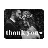 Magnet Flexible Retro Bold Typographie Photo Mariage Merci (Horizontal)