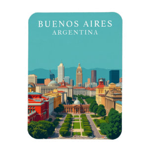 Magnet Flexible Retro Buenos Aires Argentine Voyage Souvenir