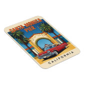 Magnet Flexible Retro California rêve Père Noël Monica Pier (Côté Droit)